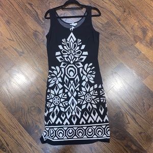 DRESS BARN Black and White Patterned Tank Dress - SIZE 8